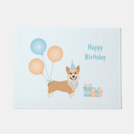 Happy Birthday Corgi Dog Deurmat