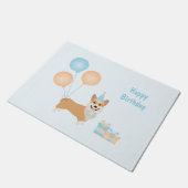 Happy Birthday Corgi Dog Deurmat (Schuin)