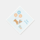 Happy Birthday Corgi Dog Servet (Hoek)