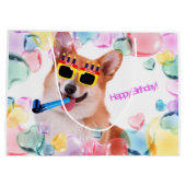 Happy Birthday Corgi Large Cadeautasje (Achterkant)