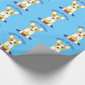 Happy Birthday Corgi Wrapping Paper Cadeaupapier (Hoek)