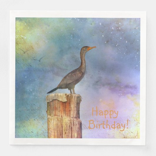 Happy Birthday Cormorant Servet (Voorkant)