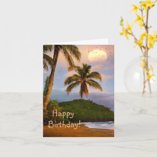 Happy Birthday Costa Rica Kaart (Gele Bloem)