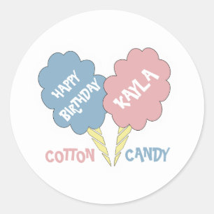 Happy Birthday Cotton Snoep Ronde Sticker