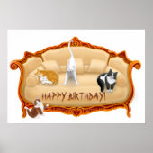 Happy Birthday Couch Cats Print (Voorkant)