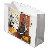 Happy Birthday Country Kitchen Wood Stove Groot Cadeauzakje (Achterkant Gekanteld)