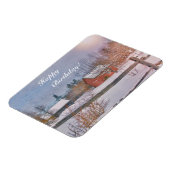 Happy Birthday Country Winter Scene Magneet (Linkerzijde)