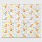 Happy Birthday Cowboy Cadeaupapier (Vlak)