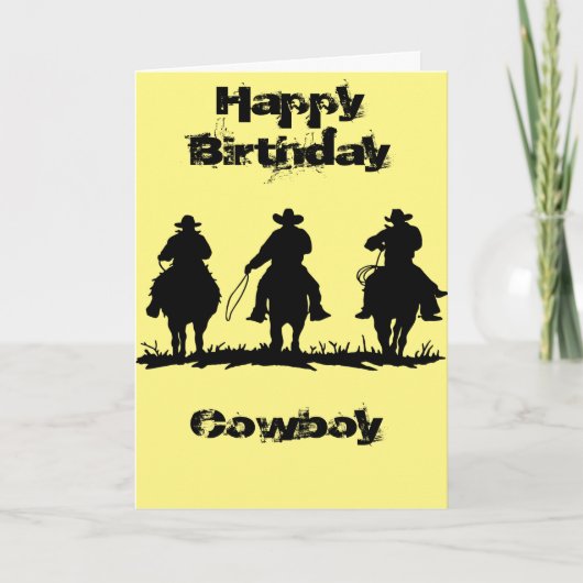 Happy Birthday Cowboy Kaart (Voorkant)