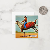 Happy Birthday Cowboy Notitiekaartje (Voorkant / Achterkant in situ)