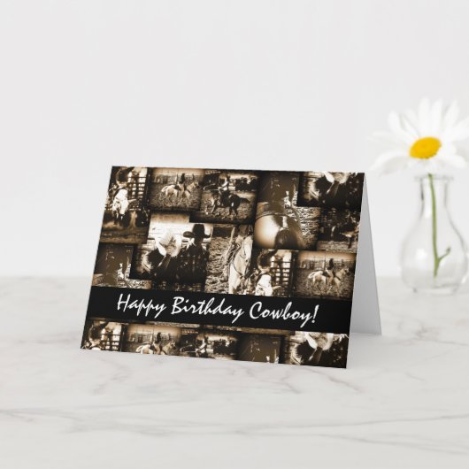 Happy Birthday Cowboy Rodeo Western Theme Birthday Kaart (Kleine Plant)