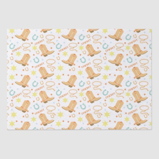 Happy Birthday Cowboy Tissuepapier (Voorkant)