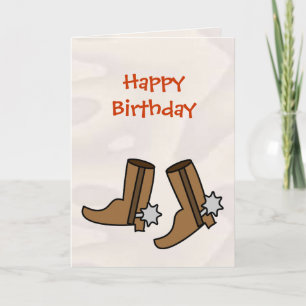 Happy Birthday Cowboylaarzen voor Country Western Kaart
