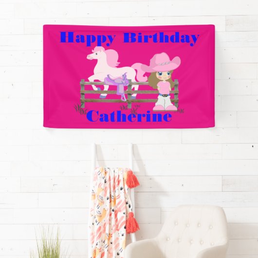Happy Birthday Cowgirl Banner (Insitu)