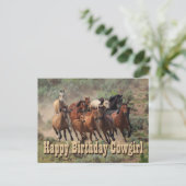 Happy Birthday Cowgirl Briefkaart (Staand voorkant)