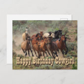 Happy Birthday Cowgirl Briefkaart (Voorkant / Achterkant)