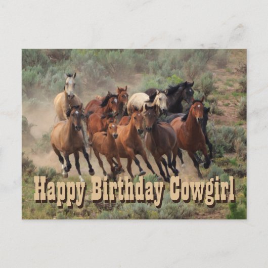 Happy Birthday Cowgirl Briefkaart (Voorkant)