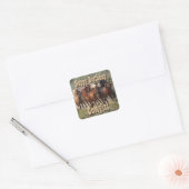 Happy Birthday Cowgirl Vierkante Sticker (Envelop)