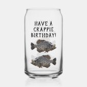 Happy Birthday Crappie Gevist Angler Custom Blikvorm Glas (Voorkant)