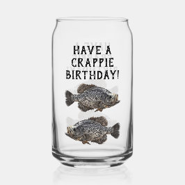 Happy Birthday Crappie Gevist Angler Custom Blikvorm Glas