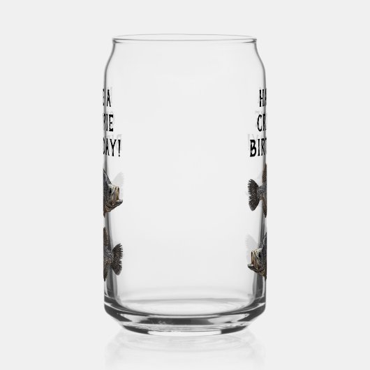 Happy Birthday Crappie Gevist Angler Custom Blikvorm Glas (Rechts)