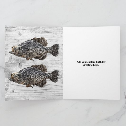 Happy Birthday Crappie Gevist Angler Custom Kaart (Binnen)