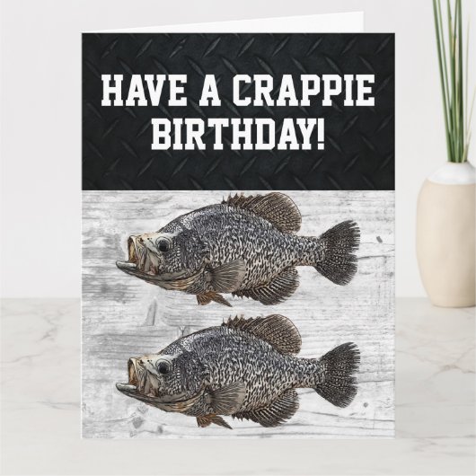 Happy Birthday Crappie Gevist Angler Custom Kaart (Voorkant)