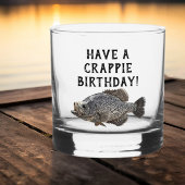 Happy Birthday Crappie Gevist Angler Custom Whisky Glas