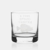 Happy Birthday Crappie Gevist Angler Custom Whisky Glas (Achterkant)