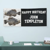 Happy Birthday Crappie Gevist Angler Party Spandoek (Beurs)