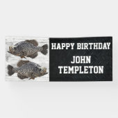 Happy Birthday Crappie Gevist Angler Party Spandoek (Horizontaal)