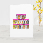 Happy Birthday Crazy Cat Lady, Cartoon Cats. Kaart (Gele Bloem)