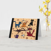 Happy Birthday Crazy Cat Lady Greetings Card Kaart (Gele Bloem)