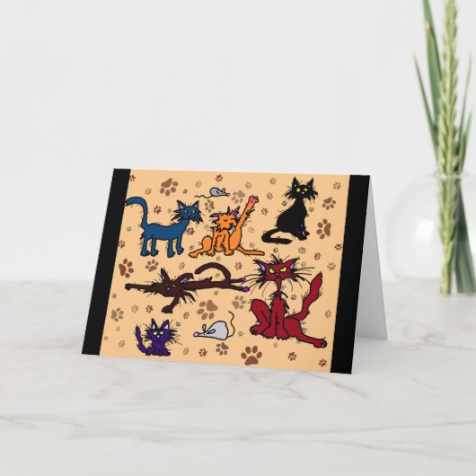 Happy Birthday Crazy Cat Lady Greetings Card Kaart (Voorkant)