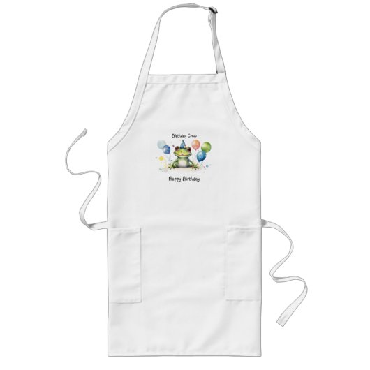 Happy Birthday CREW Whimsical schattige kikkerball Lang Schort (Voorkant)