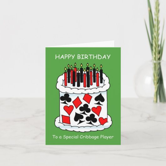 Happy Birthday Cribbage Player Kaart (Voorkant)