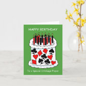 Happy Birthday Cribbage Player Kaart (Gele Bloem)