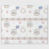 Happy Birthday Crochet Wrapping Paper Cadeaupapier (Vlak)