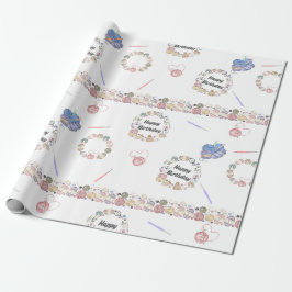 Happy Birthday Crochet Wrapping Paper Cadeaupapier