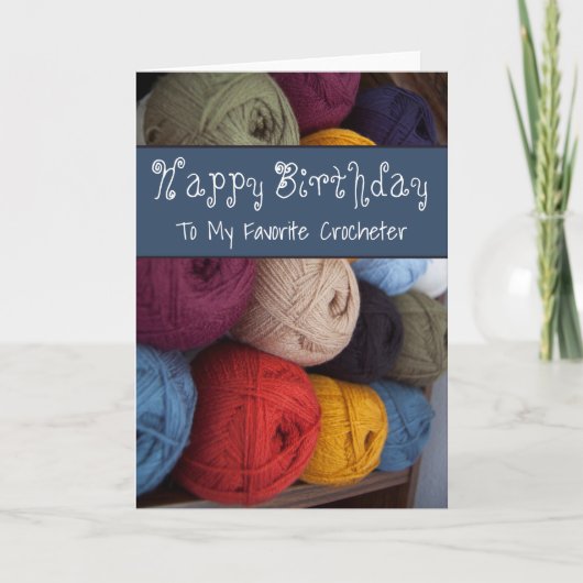 Happy Birthday Crocheter Card Yarn Maker Kaart (Voorkant)