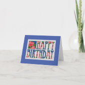 Happy Birthday Cross Stitch Kaart (Voorkant)