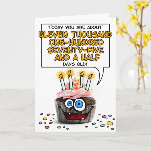 Happy Birthday Cupcake - 30 jaar oud Kaart (Gele Bloem)