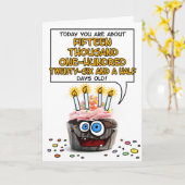 Happy Birthday Cupcake - 41 jaar oud Kaart (Gele Bloem)