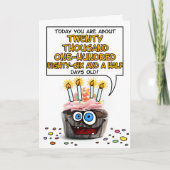 Happy Birthday Cupcake - 55 jaar oud Kaart (Voorkant)