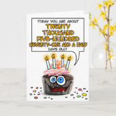 Happy Birthday Cupcake - 56 jaar oud Kaart (Gele Bloem)