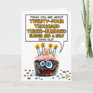 Happy Birthday Cupcake - 66 jaar oud Kaart