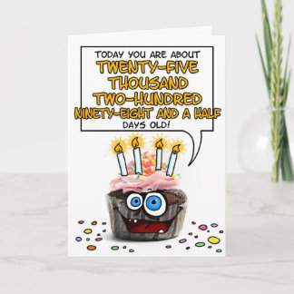 Happy Birthday Cupcake - 69 jaar oud Kaart