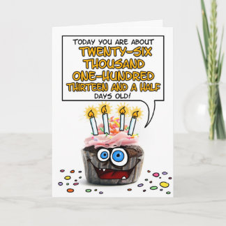 Happy Birthday Cupcake - 71 jaar oud Kaart