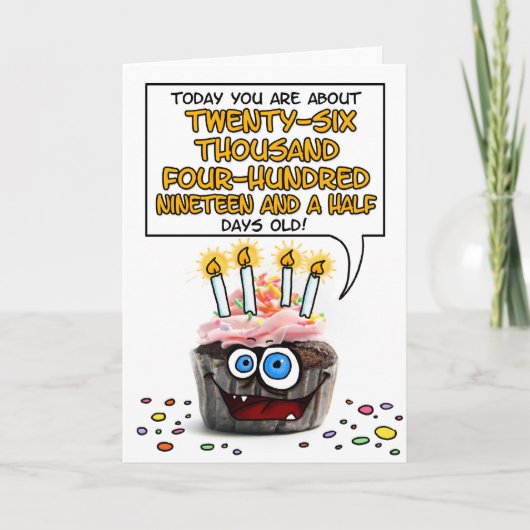 Happy Birthday Cupcake - 72 jaar oud Kaart (Voorkant)