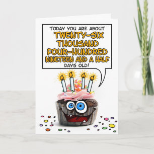 Happy Birthday Cupcake - 72 jaar oud Kaart